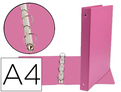 PASTA LIDERPAPEL CARTAO FORRADO PVC DIN A4 4 ANEIS 25 MM MISTOS FUCSIA