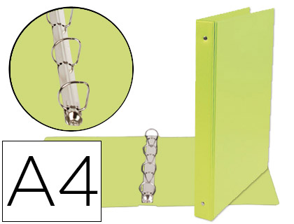 PASTA LIDERPAPEL CARTAO FORRADO PVC DIN A4 4 ANEIS 25 MM MISTOS VERDE
