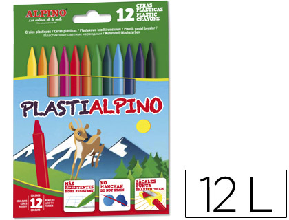LAPIS CERA PLASTIALPINO CAIXA DE 12 CORES