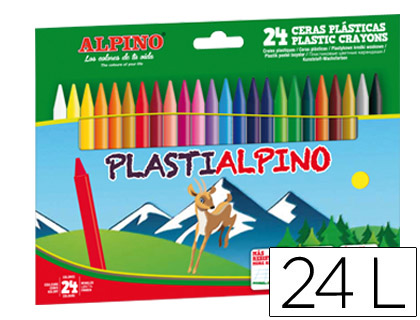 LAPIS CERA PLASTIALPINO CAIXA DE 24 CORES