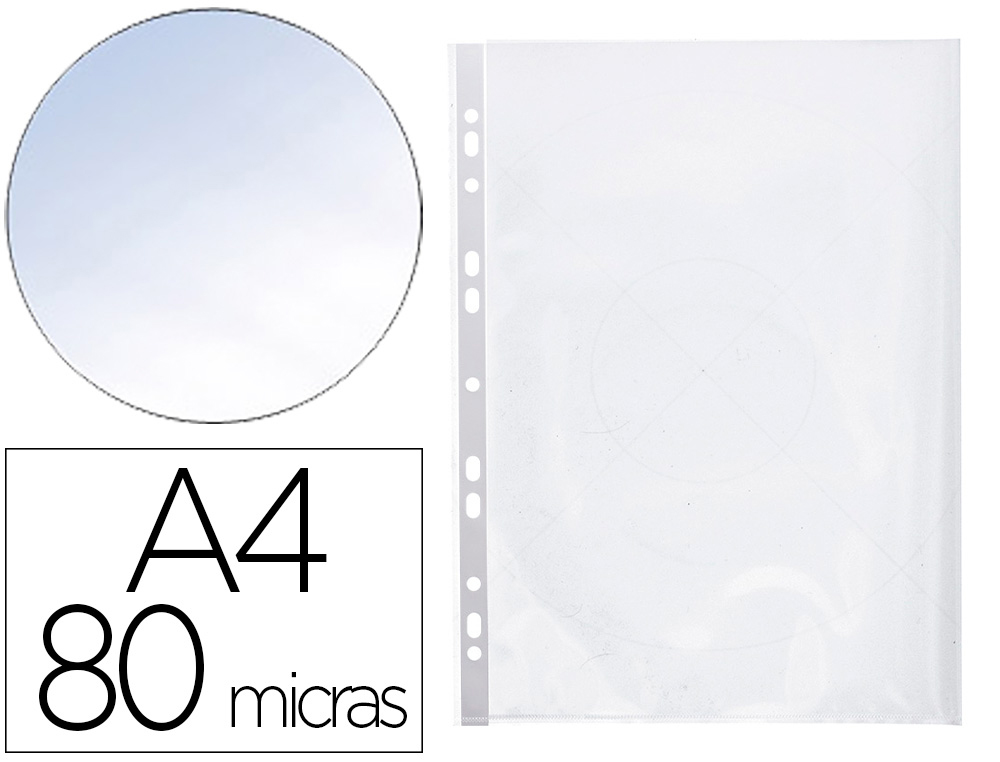 BOLSA CATALOGO/MICA Q-CONNECT DIN A4 80 MICRONS CRISTAL COM ABERTURA SUPERIOR E LATERAL ESQUERDA BOLSA DE 25 UNIDADES