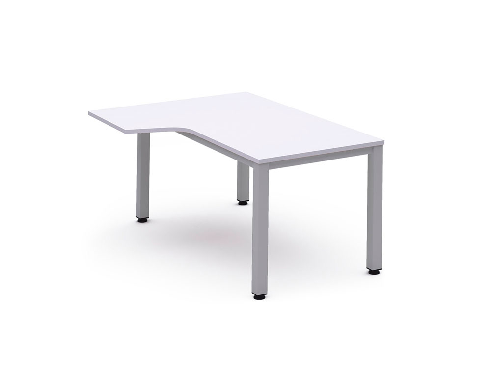 ALA PARA MESA ROCADA SERIE EXECUTIVE 180X120 CM ESQUERDA ACABAMENTO AD04 ALUMINIO/BRANCO