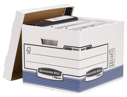 CAIXA PARA ARQUIVO MORTO FELLOWES EM CARTAO RECICLADO CAPACIDADE 4 CAIXAS DE ARQUIVO FORMATO DIN A4 333X292X404 MM COR B