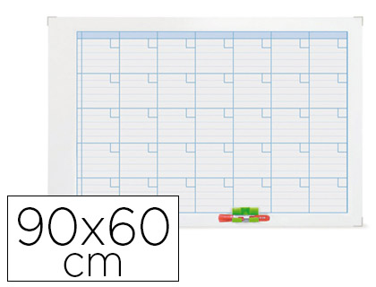 PLANNING MAGNETICO NOBO MENSAL MOLDURA METALICO 90X60 CM