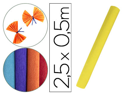 PAPEL CREPE FLORISTA LIDERPAPEL 50 CM X 2,5 M 85GR AMARELO