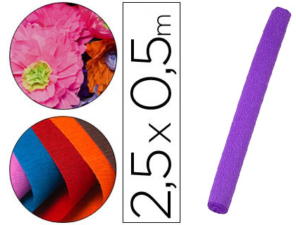 PAPEL CREPE FLORISTA LIDERPAPEL 50 CM X 2,5 M 85GR ROXO