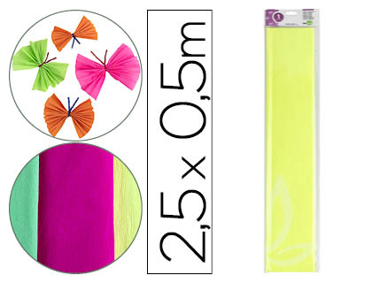 PAPEL CREPE LIDERPAPEL 50 CM X 2,5 M 34GR AMARELO FLUORESCENTE