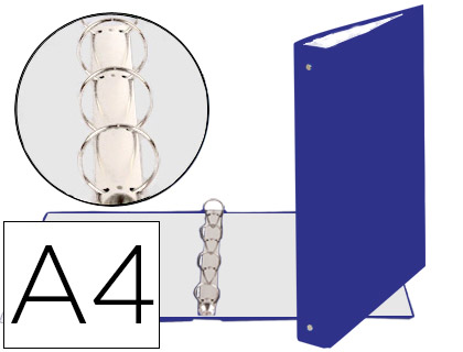 PASTA EXACOMPTA DE 4 ANEIS 30MM REDONDOS DIN A4 CARTAO FORRADO AZUL