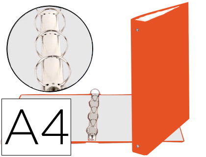 PASTA EXACOMPTA DE 4 ANEIS 30MM REDONDOS DIN A4 CARTAO FORRADO LARANJA