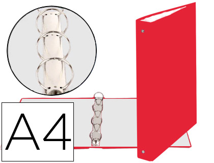 PASTA EXACOMPTA DE 4 ANEIS 30MM REDONDOS DIN A4 CARTAO FORRADO VERMELHO