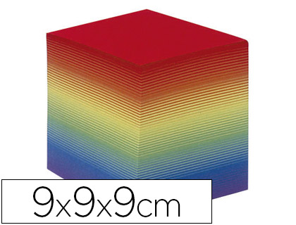 BLOCO PAPEL QUO VADIS ENCOLADO CORES ARCO IRIS 680 FOLHAS 100% RECICLADO 90 GR 90X90X90 MM