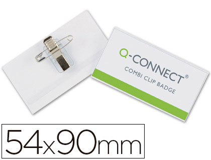 IDENTIFICADOR Q-CONNECT COM MOLA E ALFINETE KF17458 54X90 MM