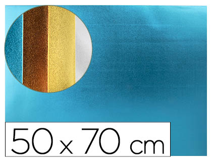 GOMA EVA LIDERPAPEL 50X70 CM ESPESSURA 2 MM METALIZADA AZUL CLARO