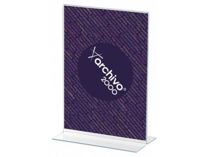 EXPOSITOR SECRETARIA ARCHIVO 2000 COM FORMA T POLIESTIRENO TRANSPARENTE DIN A5 75X150X224 MM
