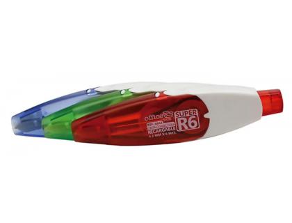 CORRECTOR OFFICE BOX SUPER R6 CINTA BLANCA 4,2 MM X 6 M COLORES
