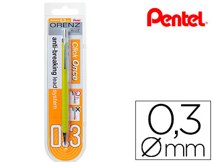 LAPISEIRA PENTEL ORENZ 0,3 MM -AMARELO-EM BLISTER DE 1 UNIDADE