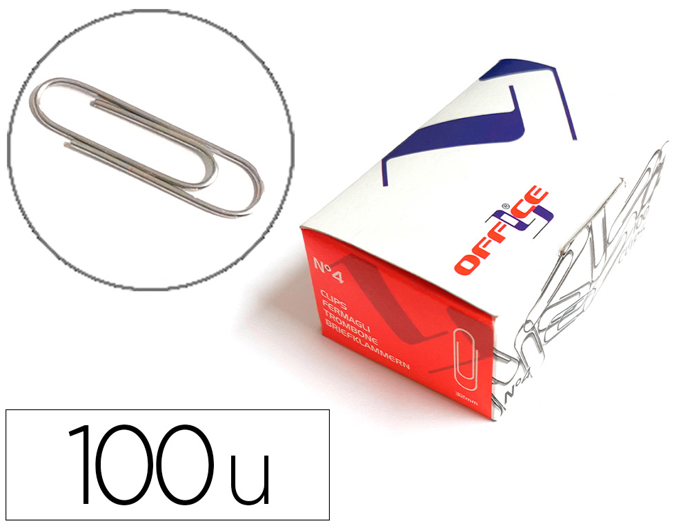 CLIPS LISMANIA L-OFFICE N4 32 MM CAIXA DE 100 UNIDADES