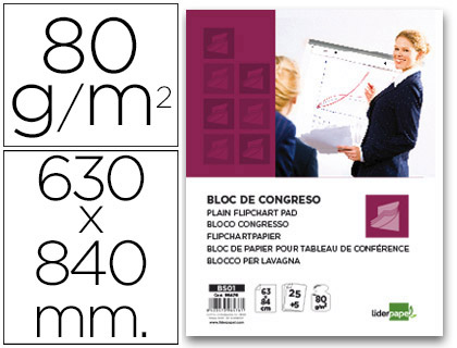BLOCO CONGRESSO LIDERPAPEL 25 FOLHAS 63X84 CM