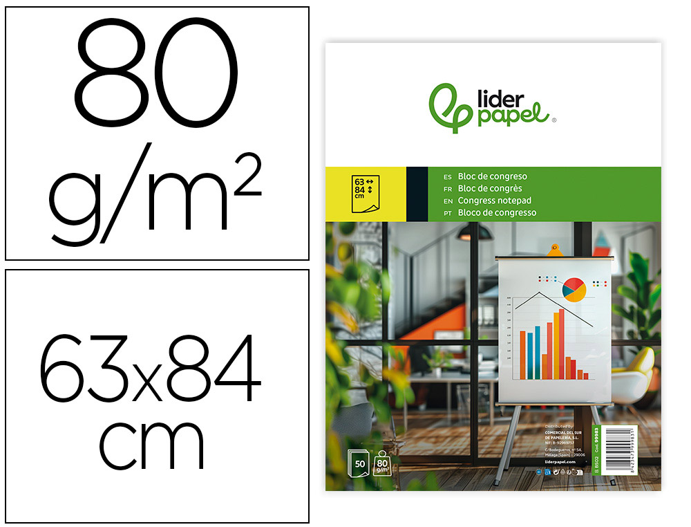 BLOCO CONGRESSO LIDERPAPEL 50 FOLHAS 63X84 CM